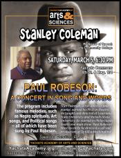 Stanley Coleman's Paul Robeson: A Concert in Song and Words