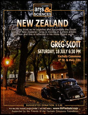 Greg Scott, New Zealand, July 18, 6:30pm