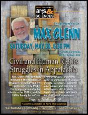 Max Glenn, Civil and Human Rights Struggles in Appalachia, May 30, 6:30pm